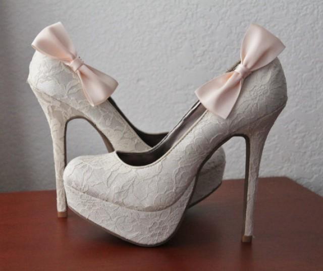 Accessories Nude Ribbon Bow Shoe Clips 2248465 Weddbook