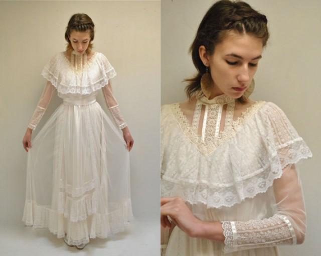Gunne Sax Wedding Dress // Boho Wedding Dress // THE ABALENE 2248555
