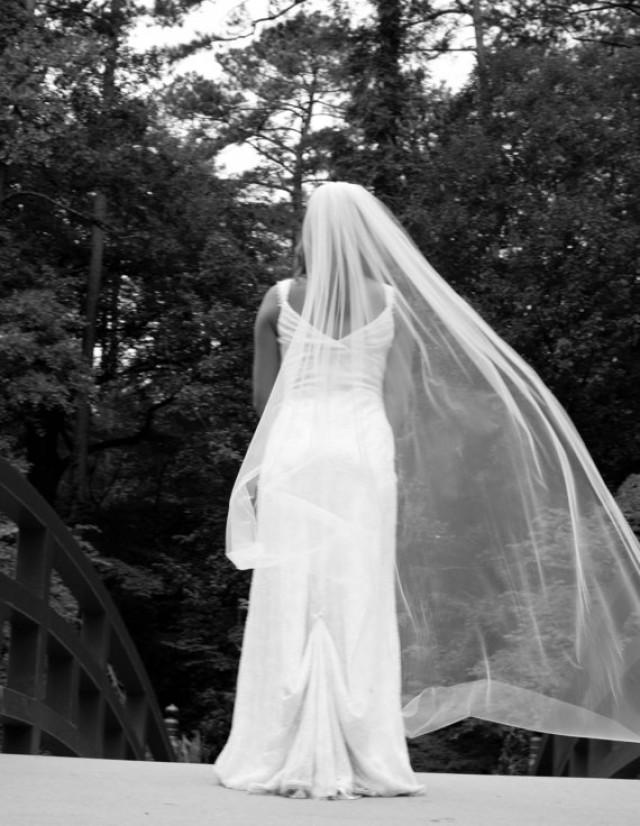 Wedding Veil Chapel Length Bridal Veil 80 Inches Long With A Simple