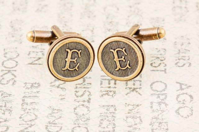 Letter Cufflinks Monogram Cufflinks Custom Initial Cufflinks Wedding Cufflinks Groomsmens Gifts Made To Order Antiqued Brass 2249178 Weddbook