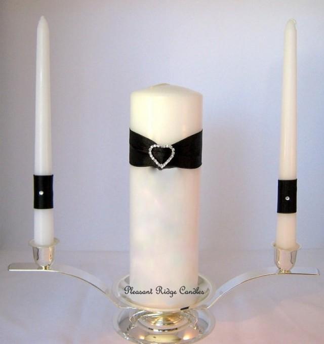 Black Unity Candle Wedding Candle White Unity Candle Bling Unity Candle