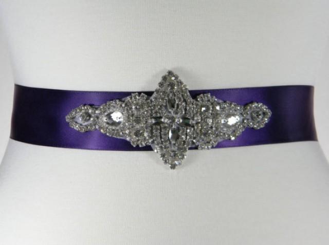 Purple Bridal Sash Dark Purple Wedding Belt Bridal Belt
