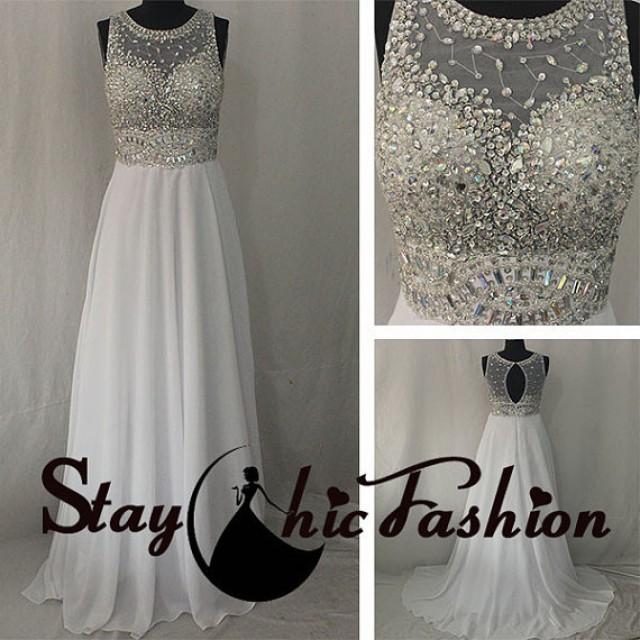 white sparkly dress prom