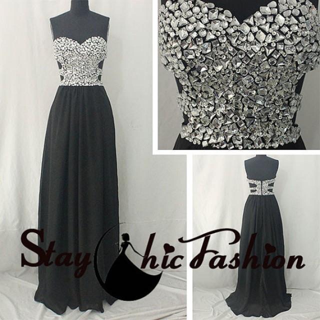 black dress with silver rhinestones