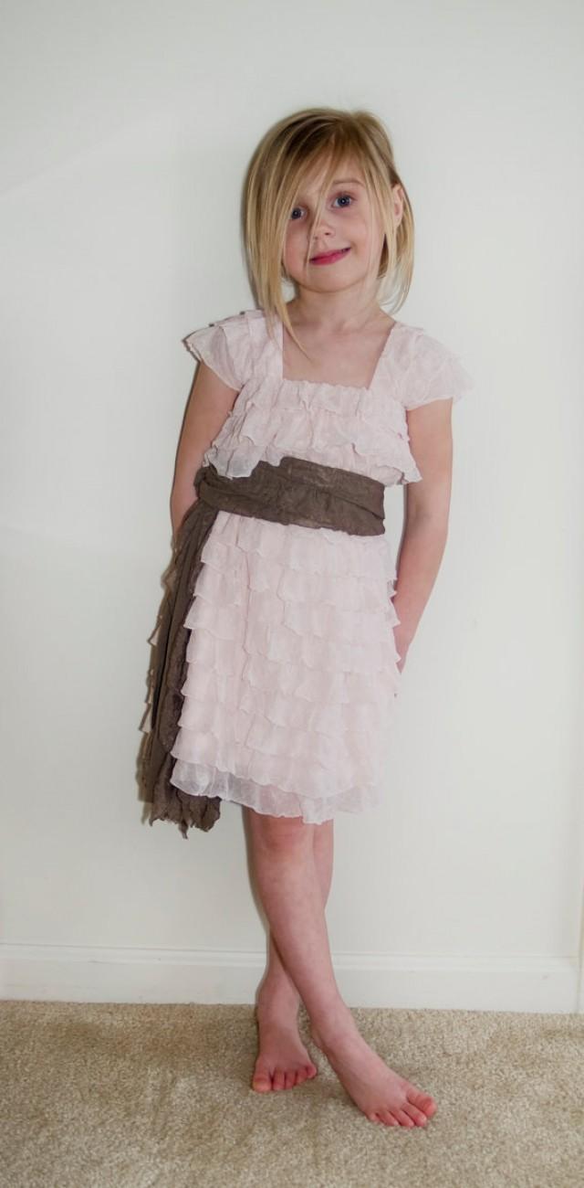 taupe blush flower girl dress