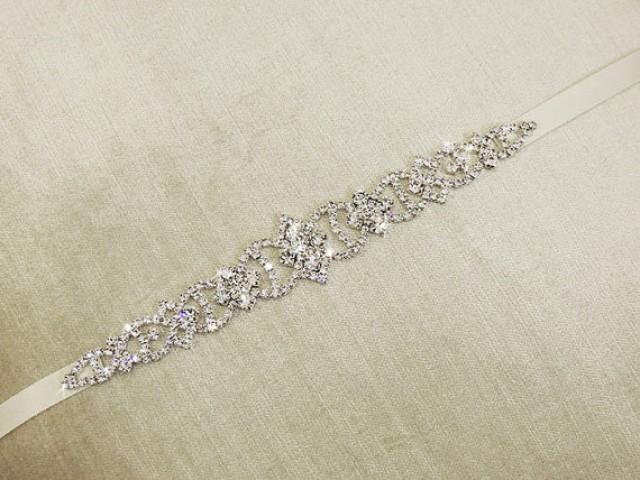 Pari Wedding Dress Belt Sash Bridal Gown Rhinestone Belt Sash