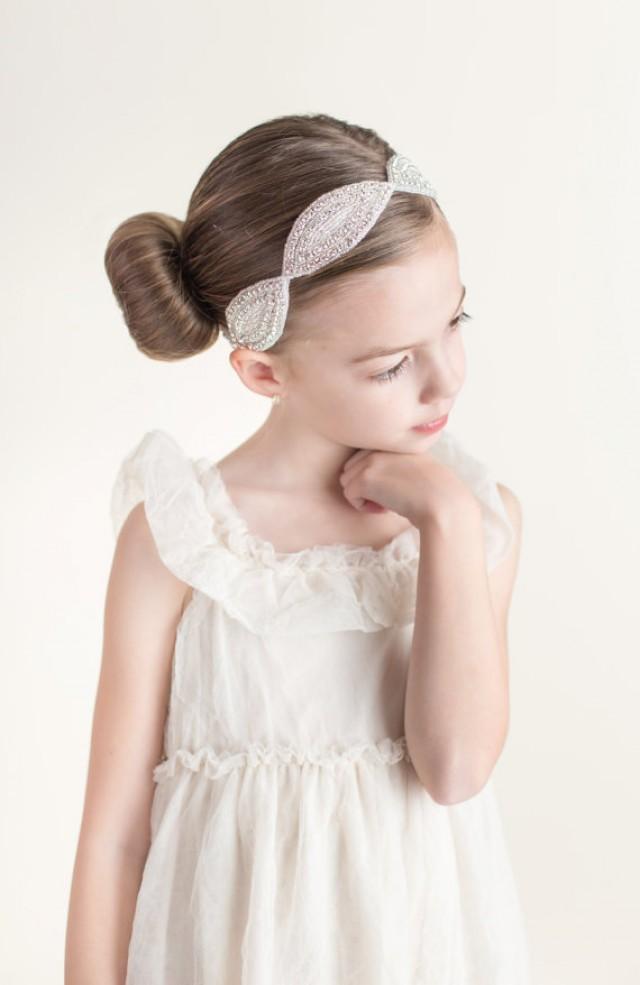 Flower Girl Headband Rhinestone Headband Bridal Headband