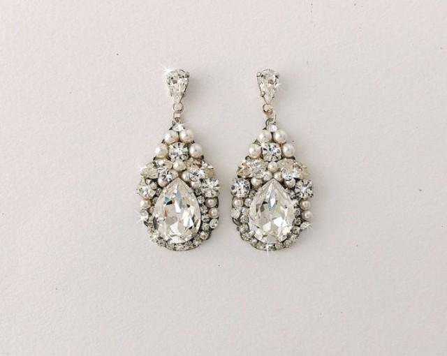 Wedding Earrings Bridal Earrings Vintage Style Swarovski Crystals
