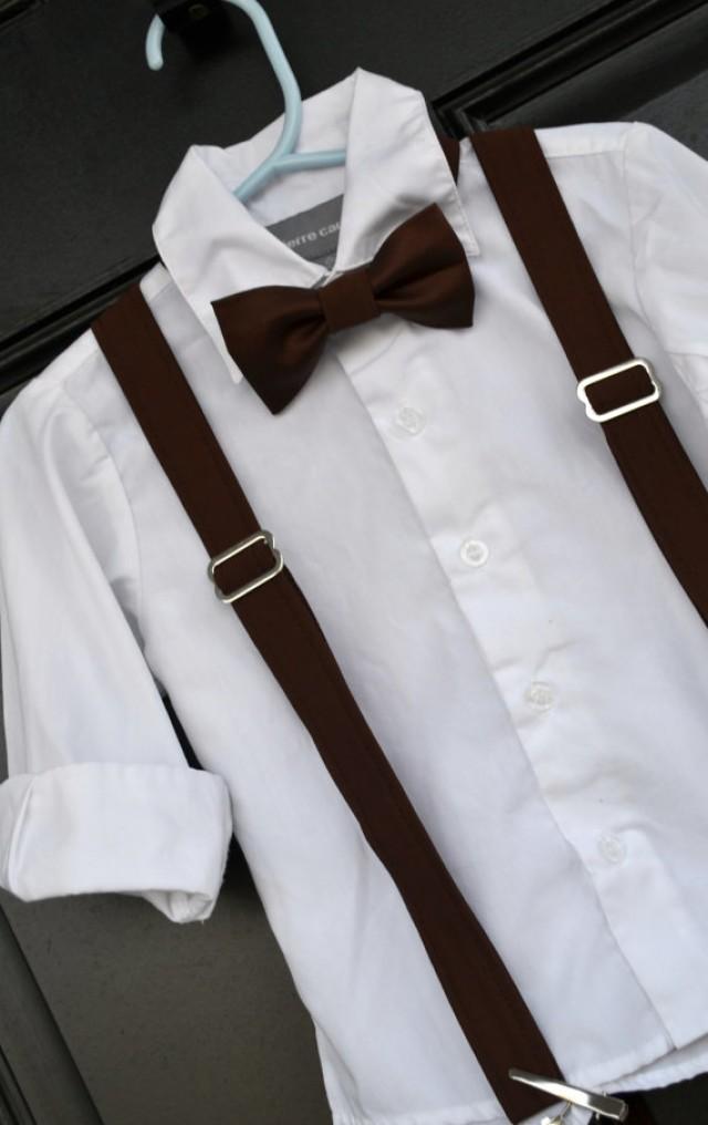 Bowtie And Suspenders Solid Dark Chocolate Espresso Brown Bowtie