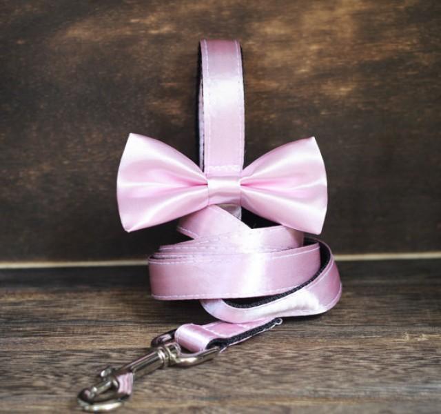 Wedding Satin Bow Leash 4' For Wedding Party Ring Bearer Girl Dog, Pet