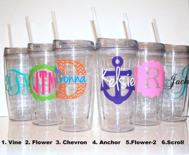 Personalized Tumbler, Bridesmaid Gift, Monogrammed, BPA Free, 20oz, 16 Oz, Travel Mug 2252755