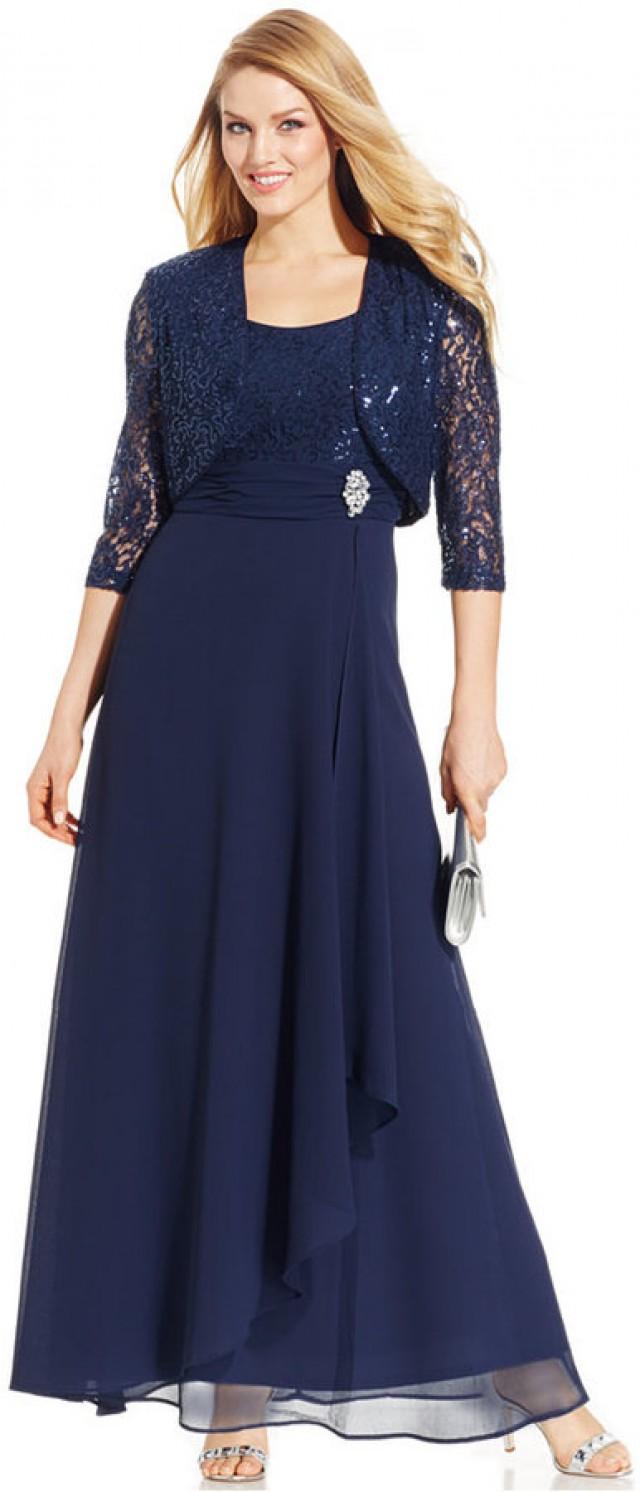 r&m richards sequin lace jacket dress