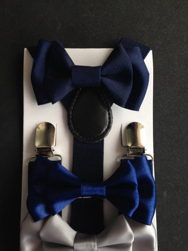 Navy Blue Suspenders & Bowtie Set NewbornAdult Navy Blue Baby Boy