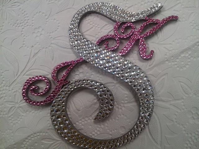 Monogram Wedding Cake Topper Crystal Initial Any Letter A ...