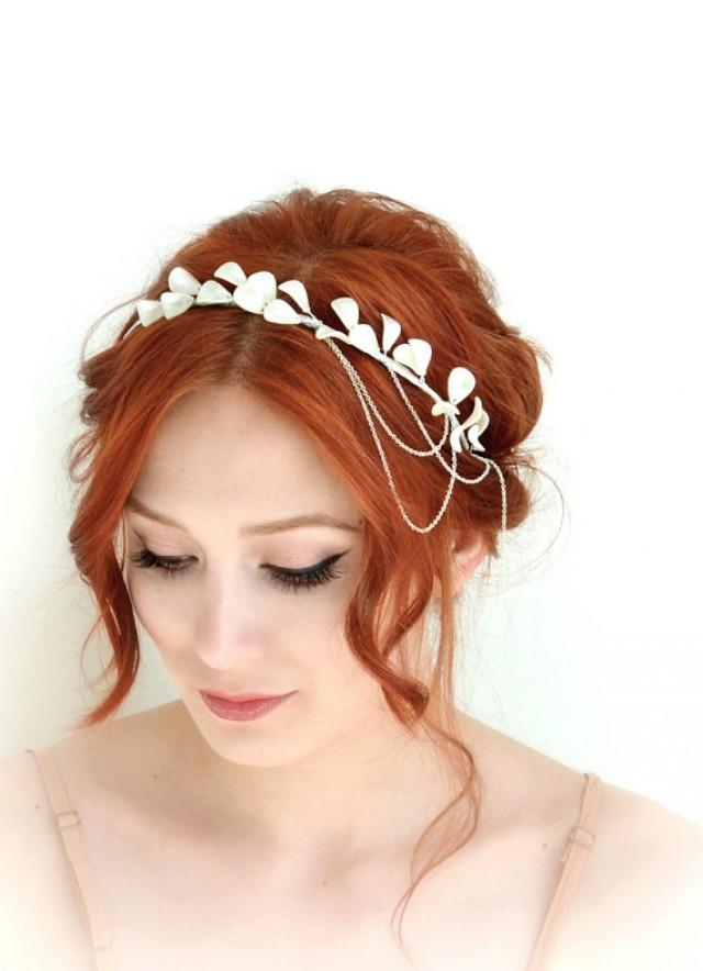 Pearl Crown Ivory Headpiece Bridal Head Piece Wedding Headband Headdress Hair Accessory 6579