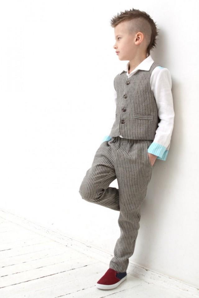 Ring Bearer Outfit Wedding Party Outfit Toddler Boy Vest And Pants Boys