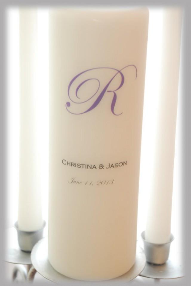 Personalized Unity Candle With Monogram, Wedding Candles, Weddings