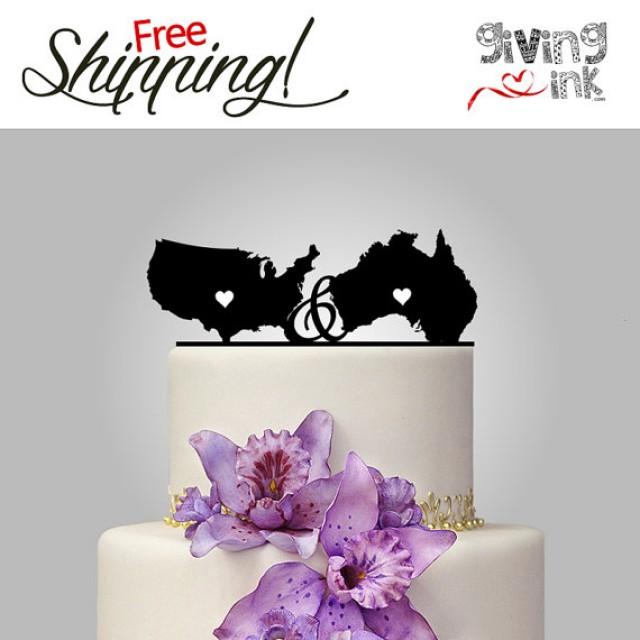 United States / Australia Cake Topper USA Wedding Cake Topper 2254911