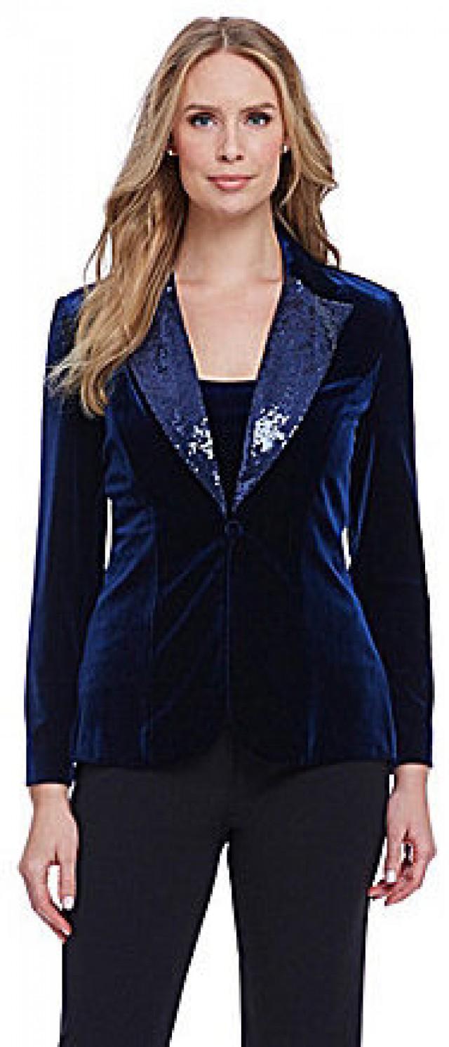 Alex Evenings SequinedCollar Velvet Twinset 2256119 Weddbook