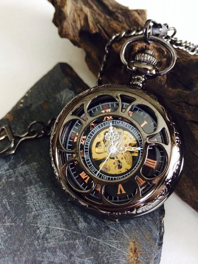 mens engraved pocket watch