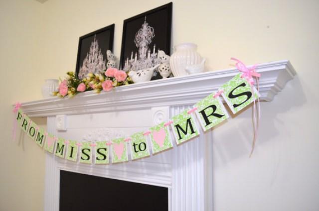 From Miss To Mrs Banner Mint Bridal Shower Banner Bride To Be