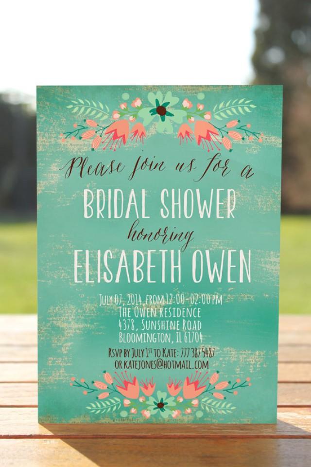 Rustic Bridal Shower Invite, Printable Bridal Shower Invites Printable