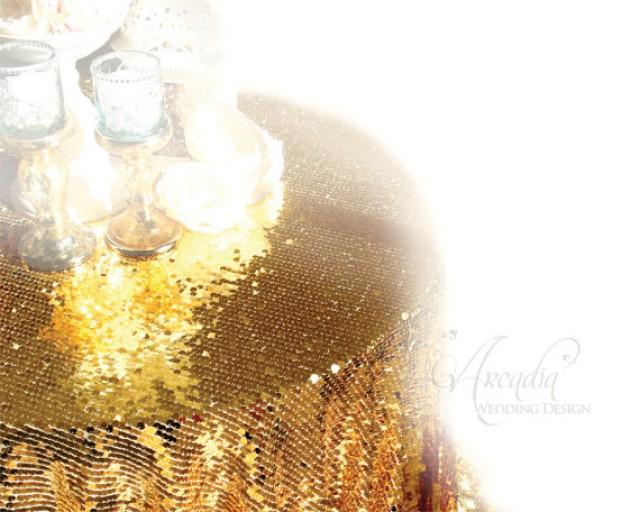 Gold Sequin Table Cloth Sparkly Overlay Tablecloth Shimmer Wedding