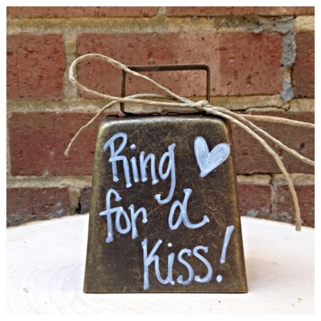 Bronze Kissing Bell "Ring For A Kiss" Wedding Decor Ring For A Kiss