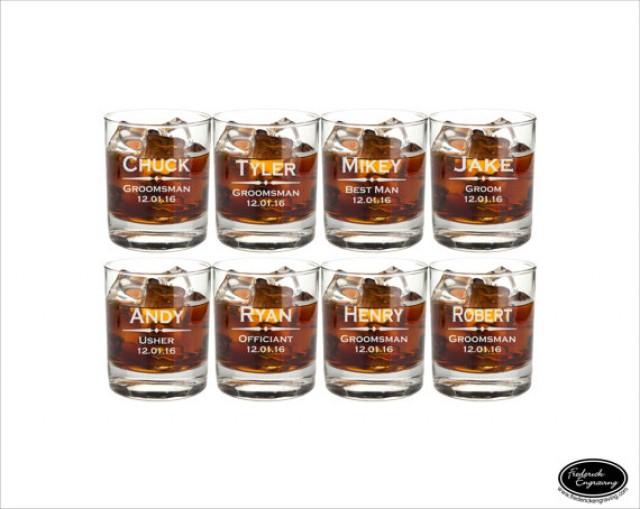 EIGHT Personalized Wedding Whiskey Glasses, SHIPS FAST, Toasting