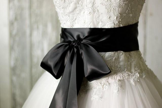 black satin ribbon belt