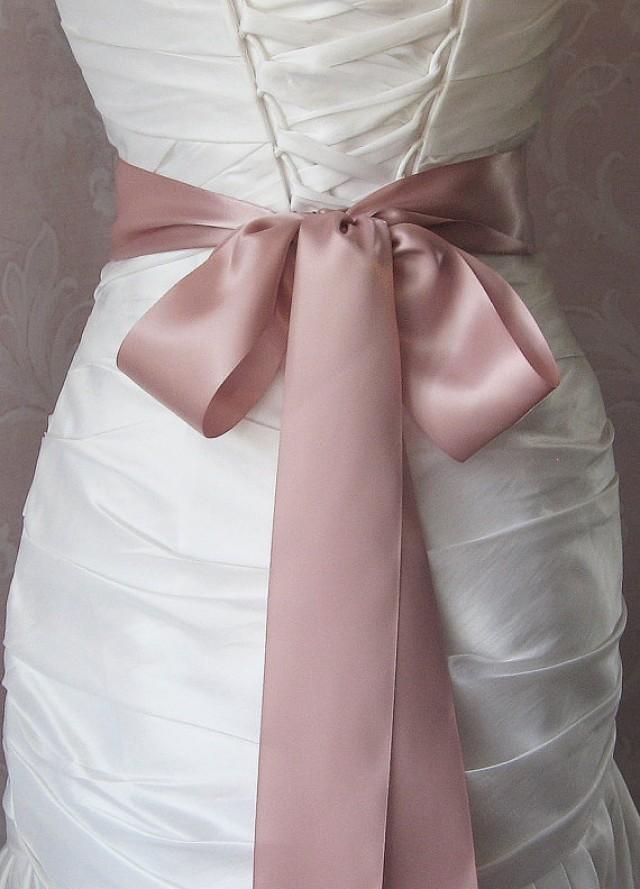 Blush Rose Vanilla Pink 2" 50mm Double Sided Satin Ribbon Wedding Bridal Sash 