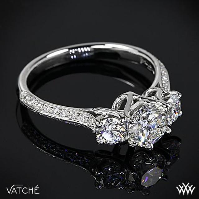 Platinum Vatche 324 "Swan" 3 Stone Engagement Ring **Setting Only