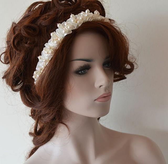 Wedding Headband Bridal Pearl Crown Wedding Hair Accessory