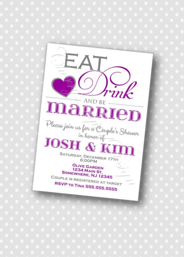 Eat Drink And Be Married Couple S Wedding Shower Invitation