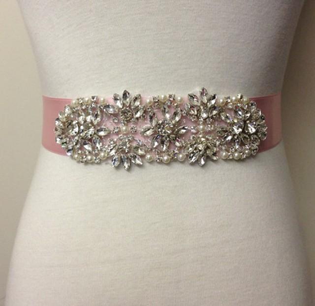Crystal SashPale Pink SashPearl SashBride SashApplique SashRibbon