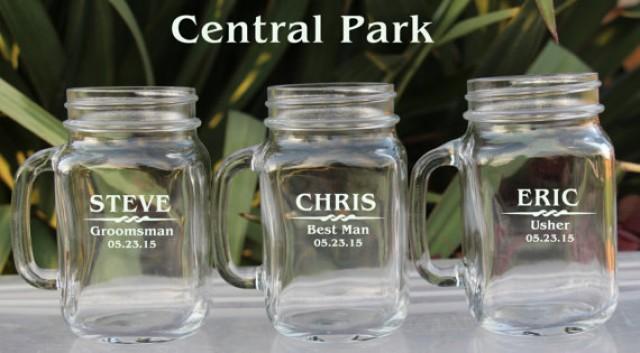 Personalized Mason Jars, Wedding Mugs, Etched Glassware, Rustic Wedding