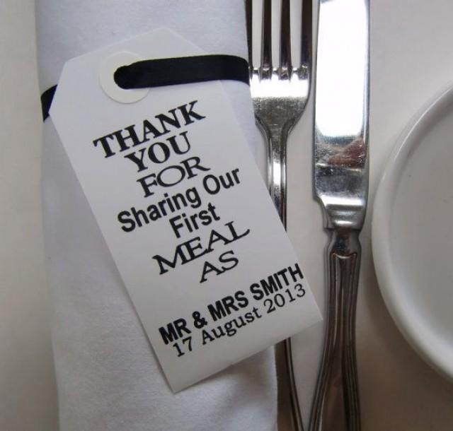 70 Wedding Napkin Holders Table Decor Elegant Whitetags 70 Wedding Napkin Holders Table Decor Elegant Whitetags Thank You For Sharing Our First Meal Set Of Unique Favors 2259419 Weddbook