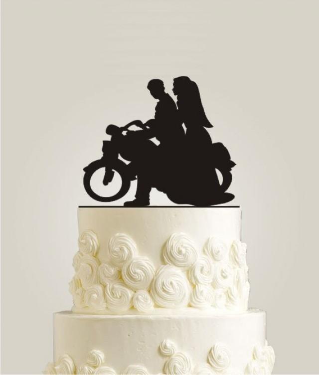 Motorcycle Cake Topper - Rustic Cake Topper - Wood Cake Topper, Burlap ...