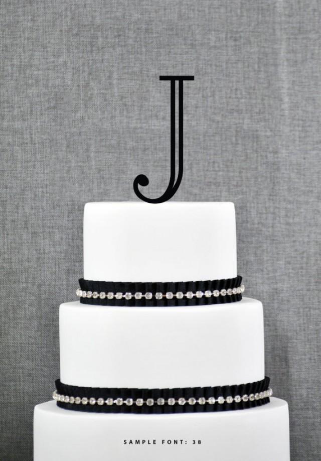 Personalized Monogram Initial Wedding Cake Toppers Letter J, Custom