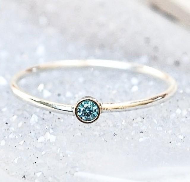 blue diamond stackable ring
