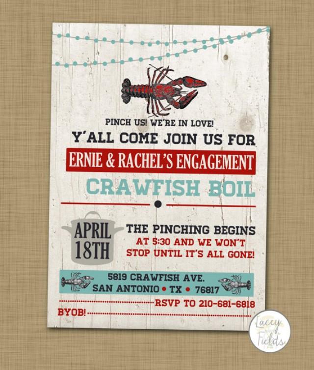 Crawfish Engagement Party Invitation Printable Crawfish Boil