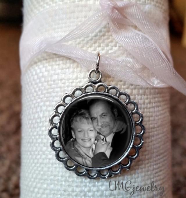 Custom Photo Wedding Bouquet Charm, Wedding Bouquet Memory Charm