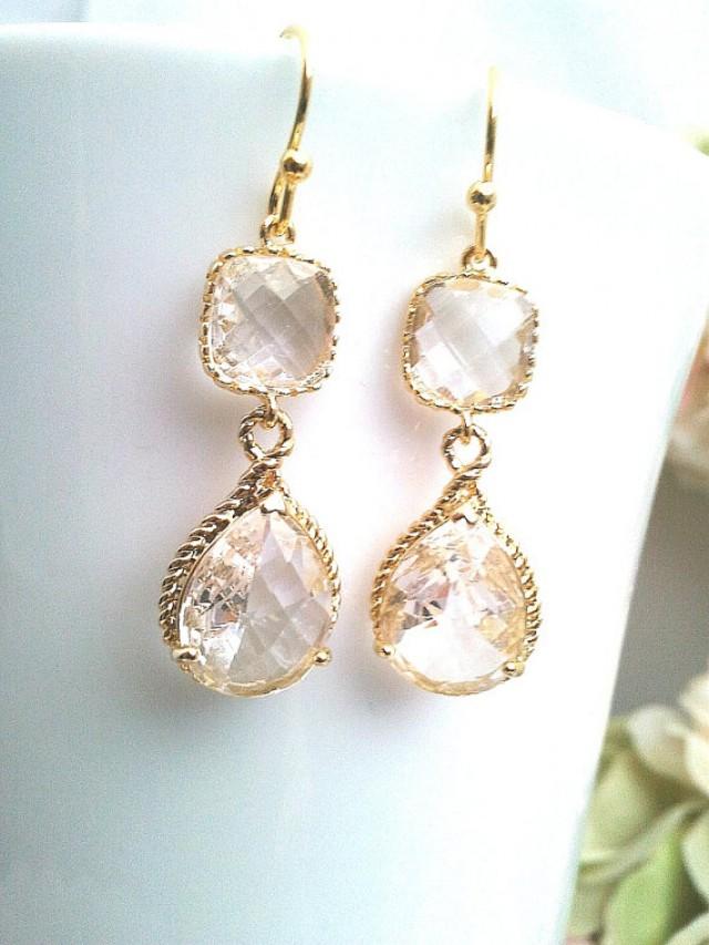 gold dangling earrings for wedding