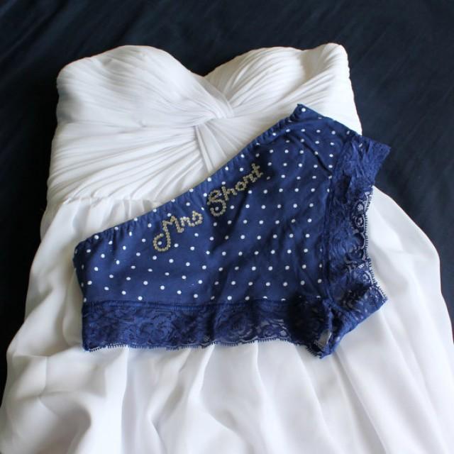 Polka Dot Personalized Bridal Panties, Bachelorette Wedding Shower