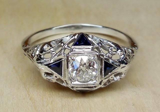 Vintage Antique 70ct Old European Cut Diamond Shire 14k White Vintage Antique 70ct Old European Cut
