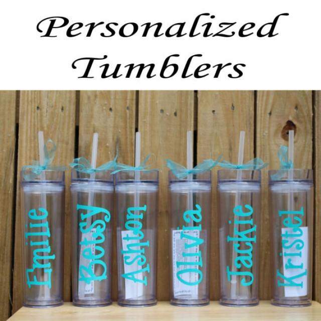 Personalized Bridesmaid Tumblers Glass Set Of 6 Personalized Tumbler, Bridesmaid Gift