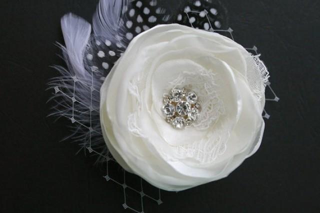 Ivory Bridal Hair Flower Wedding Hair Accessory Rustic Vintage