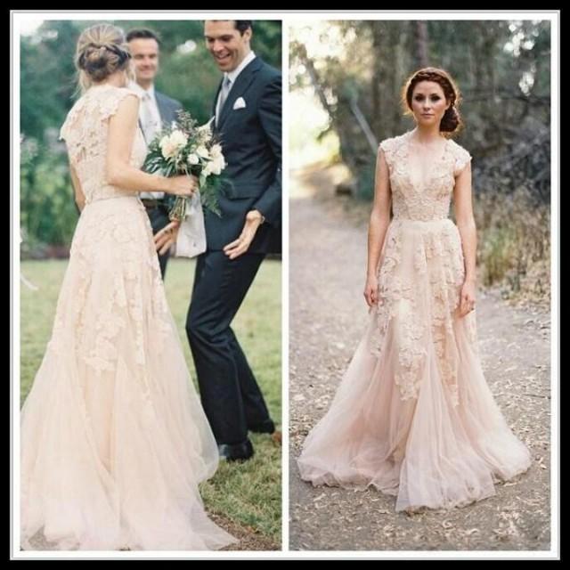 reem acra cap sleeve wedding gown