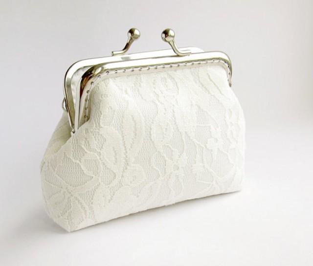 White Lace Purse, Wedding Bridal Clutch Small With Kisslock 2263774 Weddbook