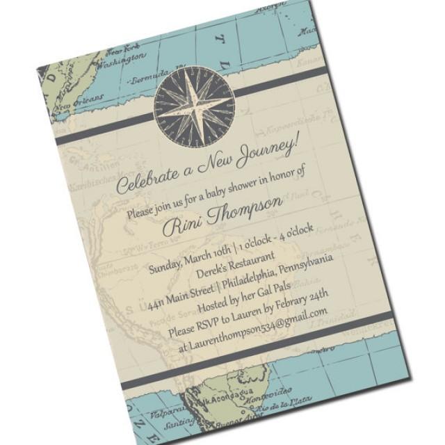 travel baby shower invite